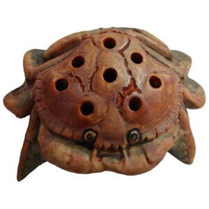 Antique 1920s Weller Pottery Large Crab Flower Frog Muskota Glazed Ceramic
